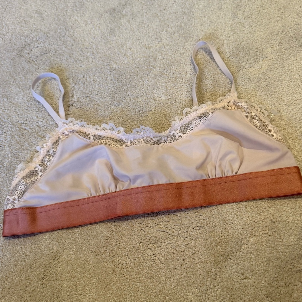 Intimately Free People Satin Pink Lace Bralette Size S